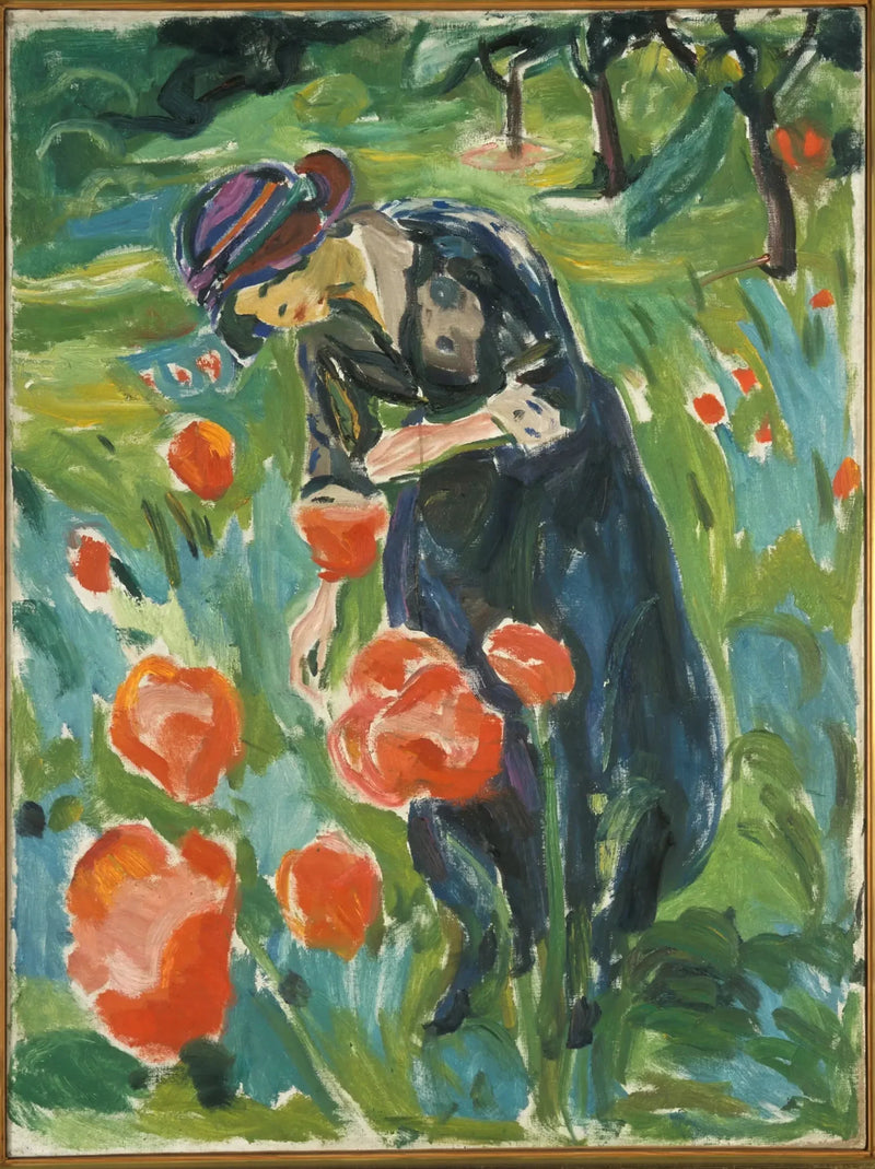 Frau mit Mohnblume - Edvard Munch