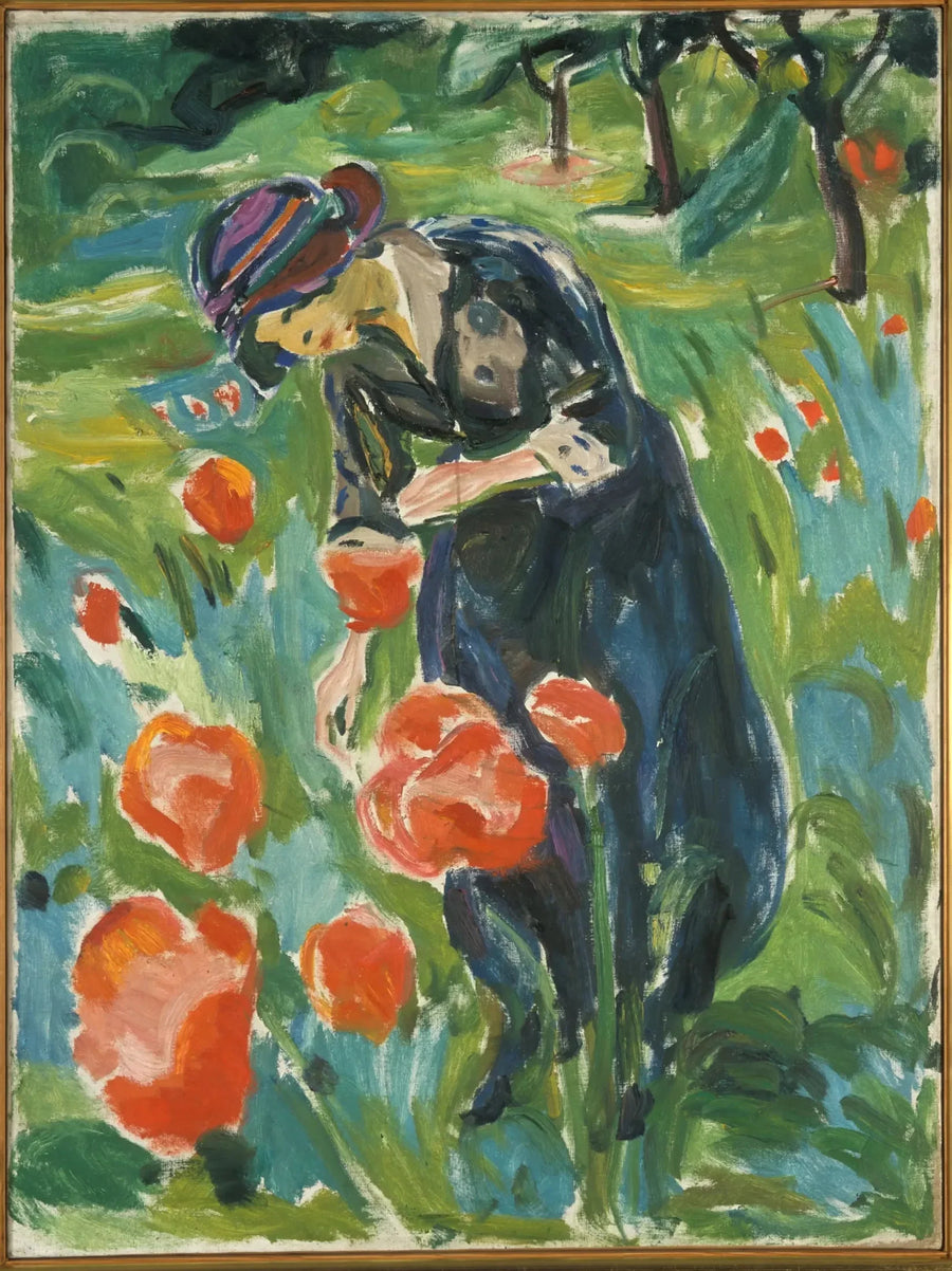Frau mit Mohnblume - Edvard Munch