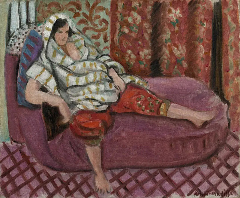 Frau auf dem rosa Sofa - Henri Matisse