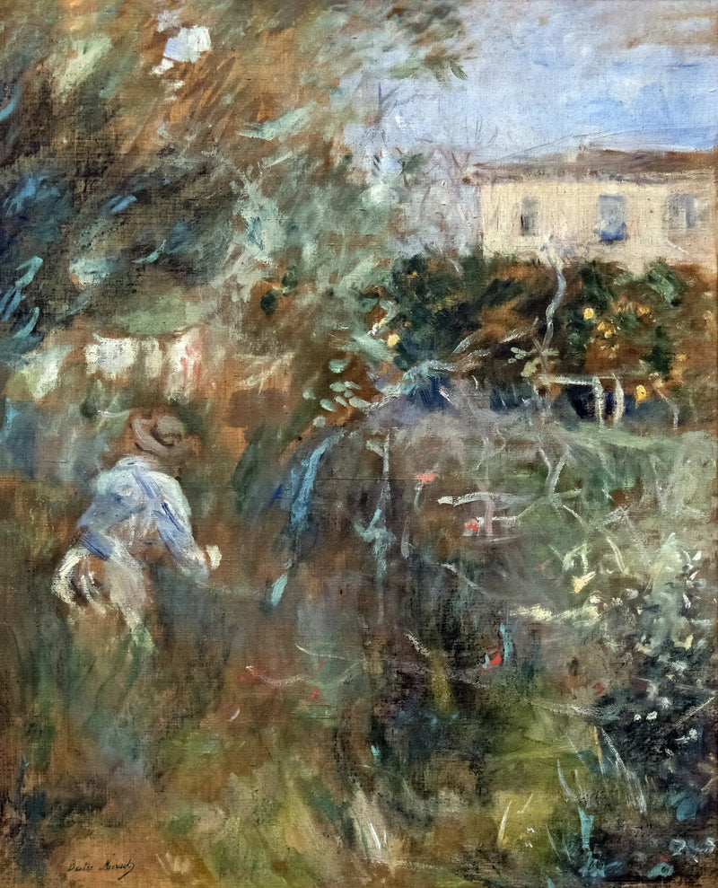Frau im Garten (Villa Arnulphi in Nizza) - Berthe Morisot