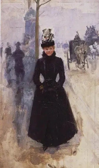 Frau mit Manschette auf den Großen Boulevards - Jean Béraud