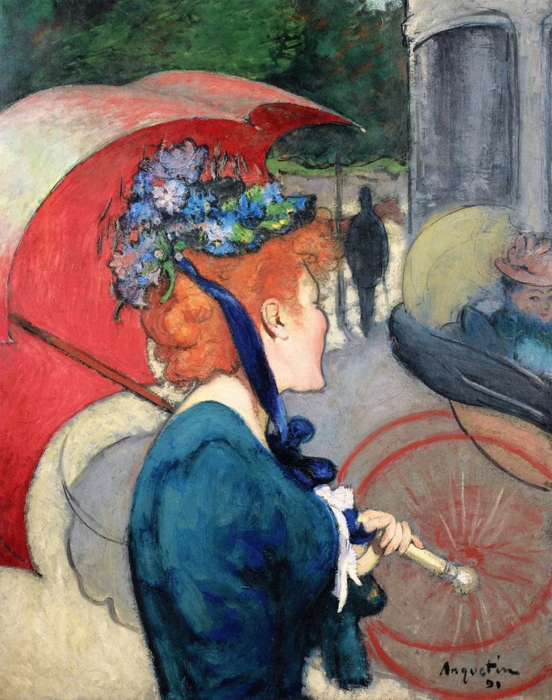 Frau mit Regenschirm - Louis Anquetin