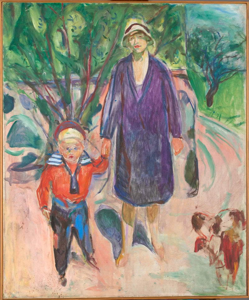 Frau mit kleinem Jungen - Edvard Munch