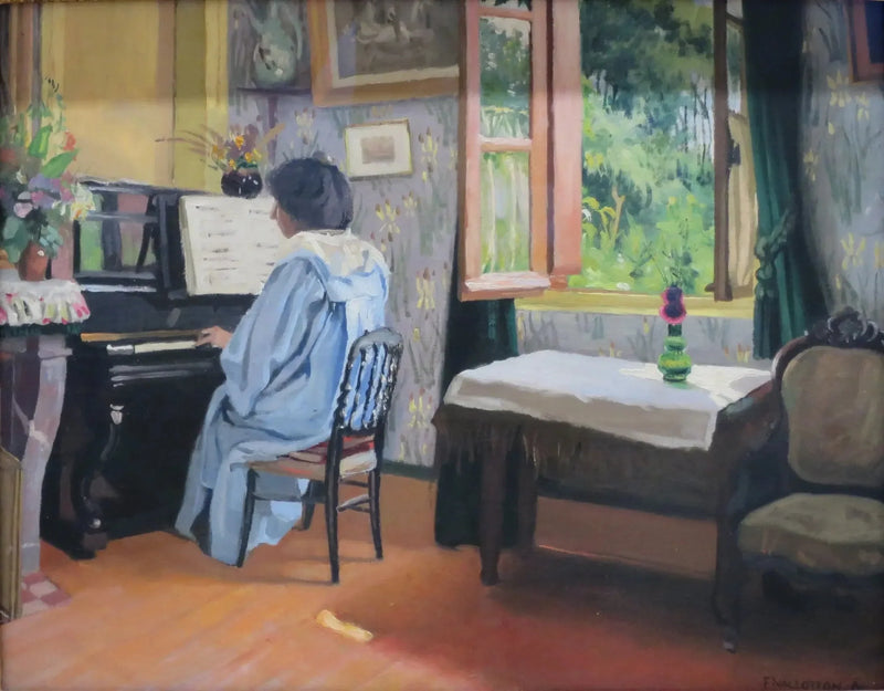 Frau am Klavier - Félix Vallotton