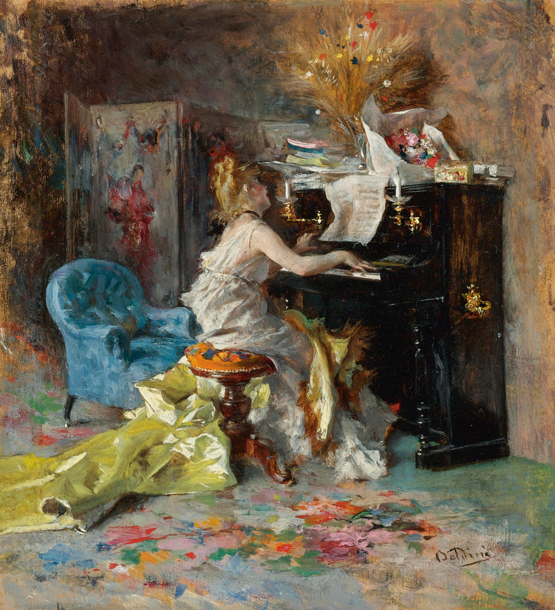 Frau am Klavier - Giovanni Boldini