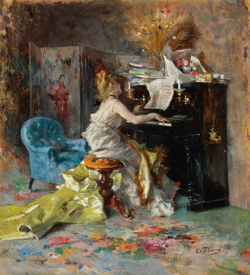 Frau am Klavier - Giovanni Boldini