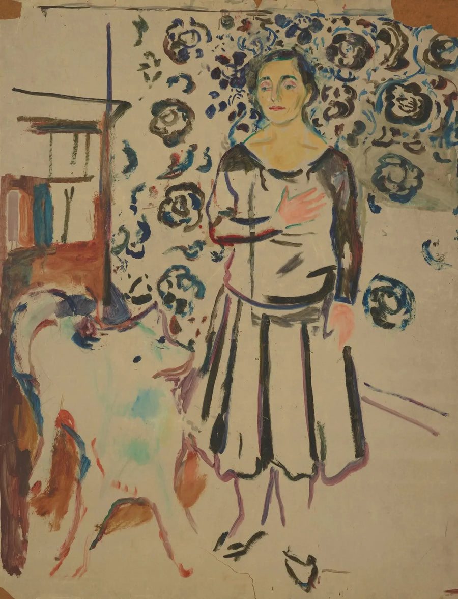 Frau mit Samojeden - Edvard Munch