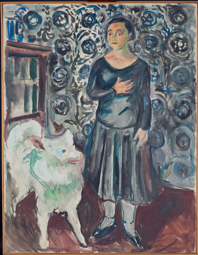Frau mit Samojeden - Edvard Munch