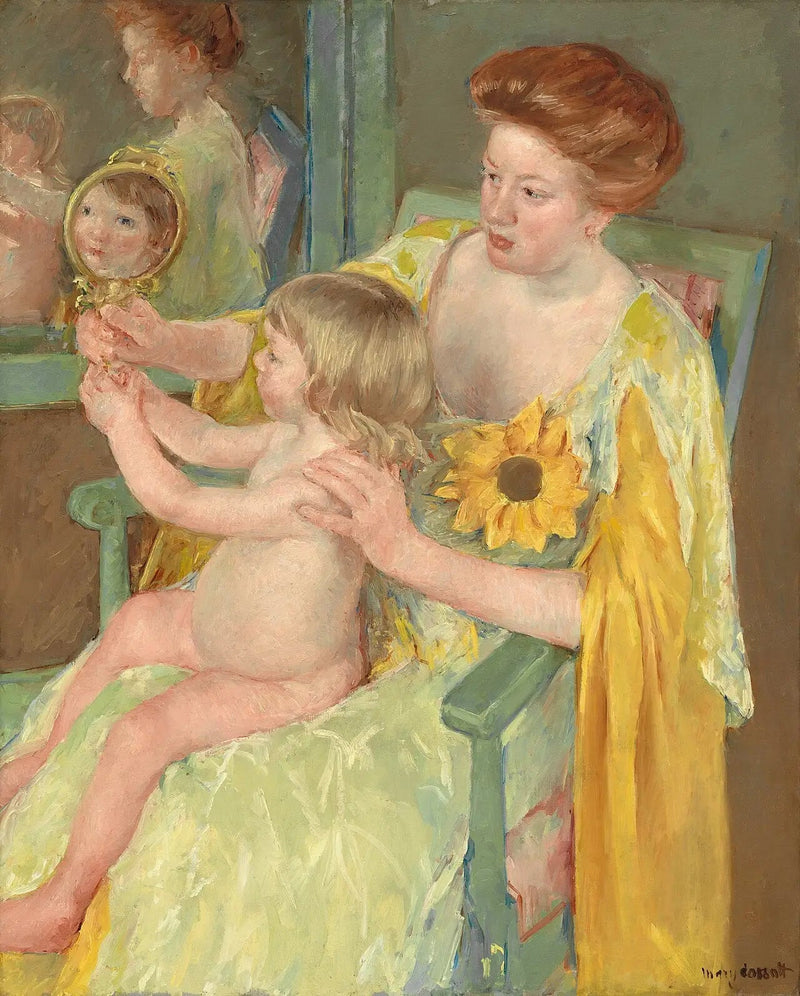 Frau mit Sonnenblume - Mary Cassatt