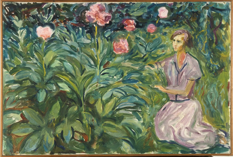 Frau mit Pfingstrosen - Edvard Munch