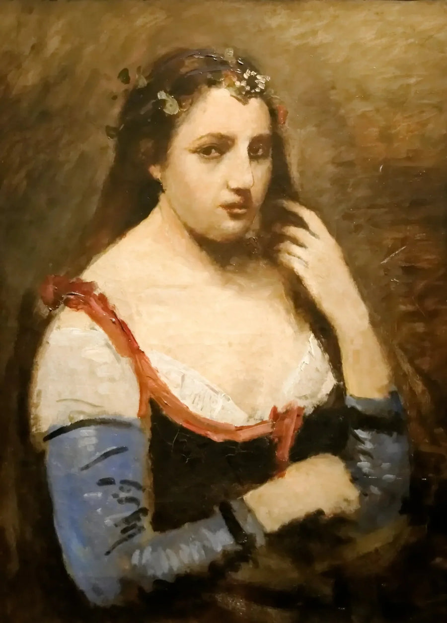 Frau mit Gänseblümchen - Jean-Baptiste Camille Corot