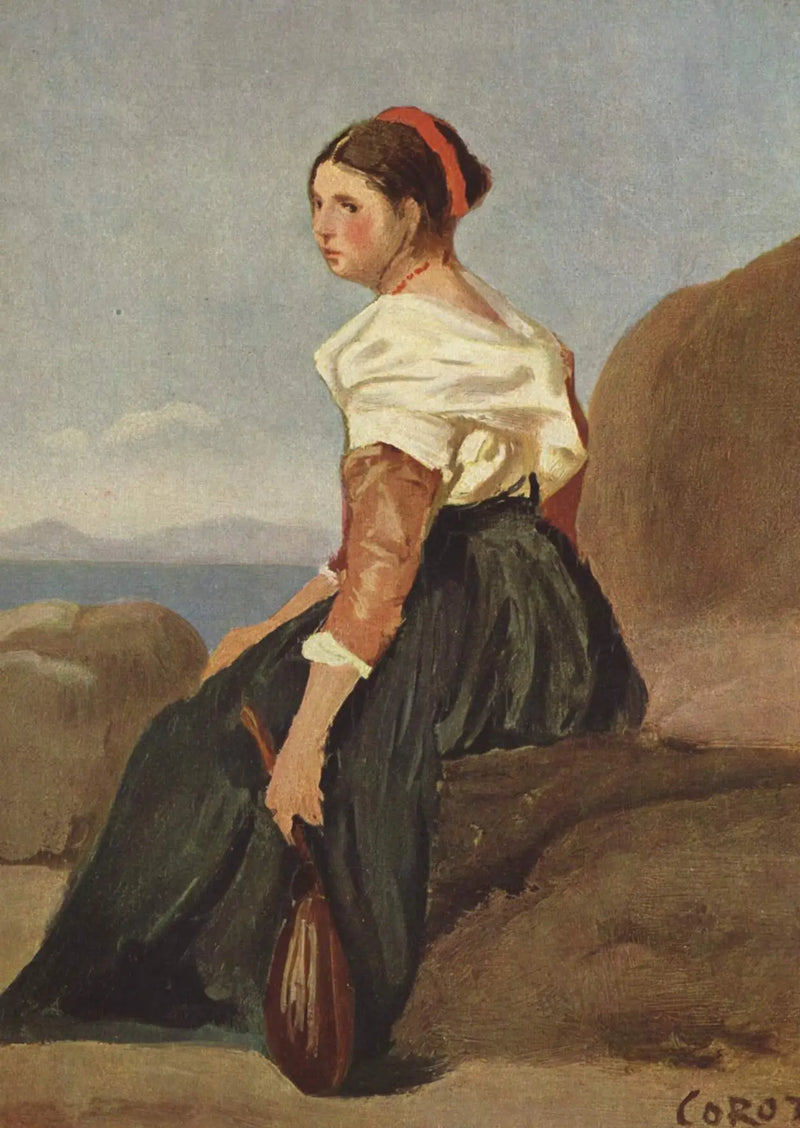 Frau mit Mandoline - Jean-Baptiste Camille Corot
