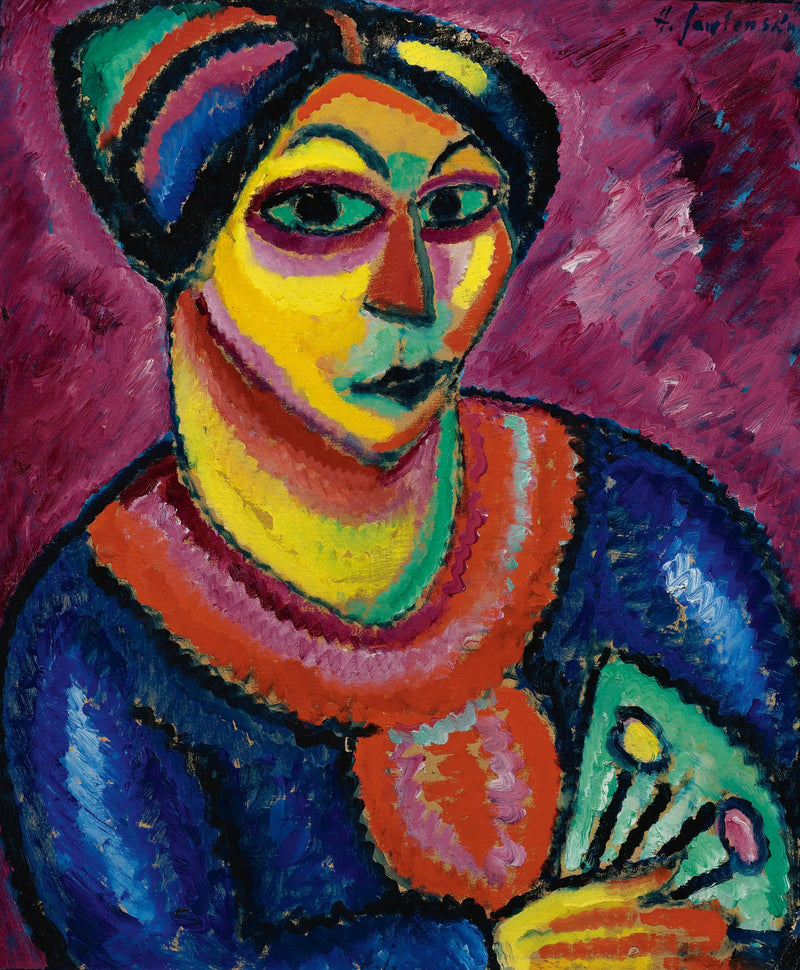Frau mit einem grünen Fächer - Alexej von Jawlensky