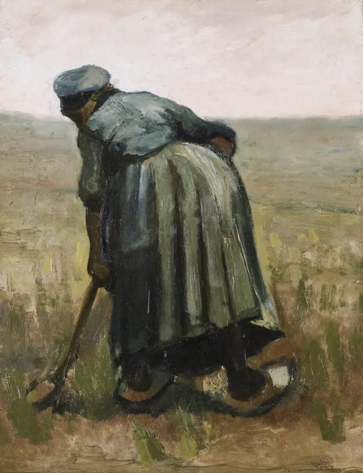 Frau mit einer Hacke, Rückansicht - Vincent van Gogh