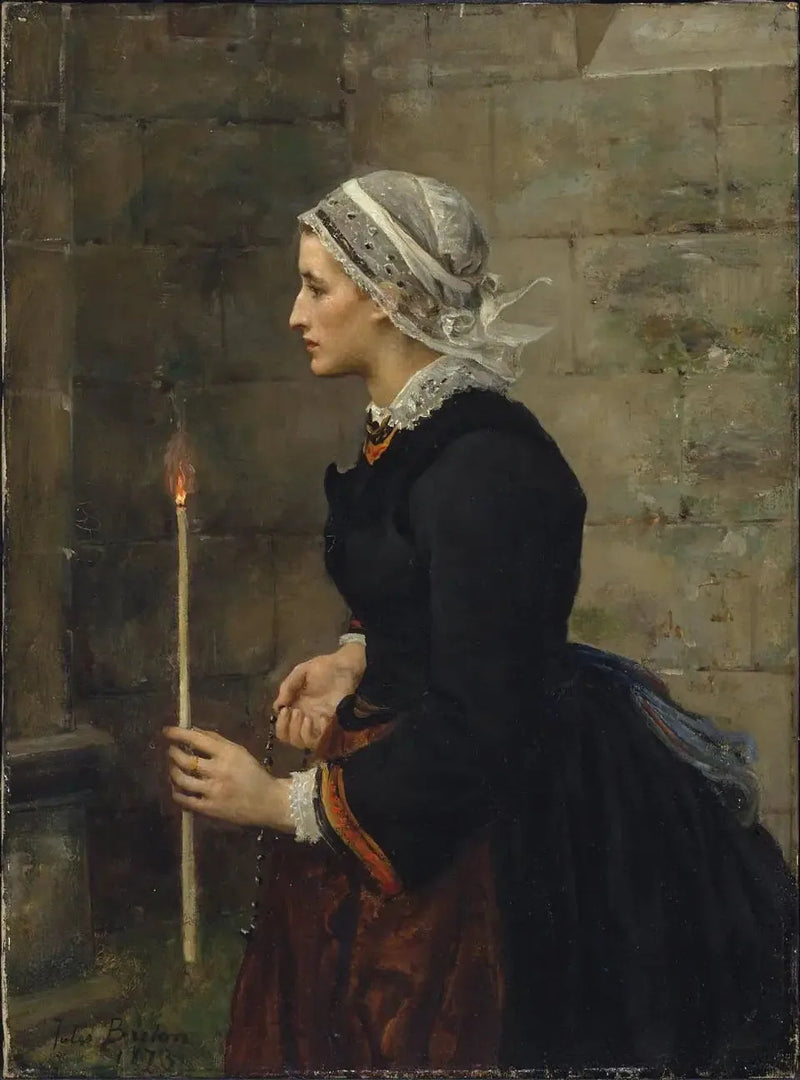 Frau mit einer feinen Kerze - Jules Breton