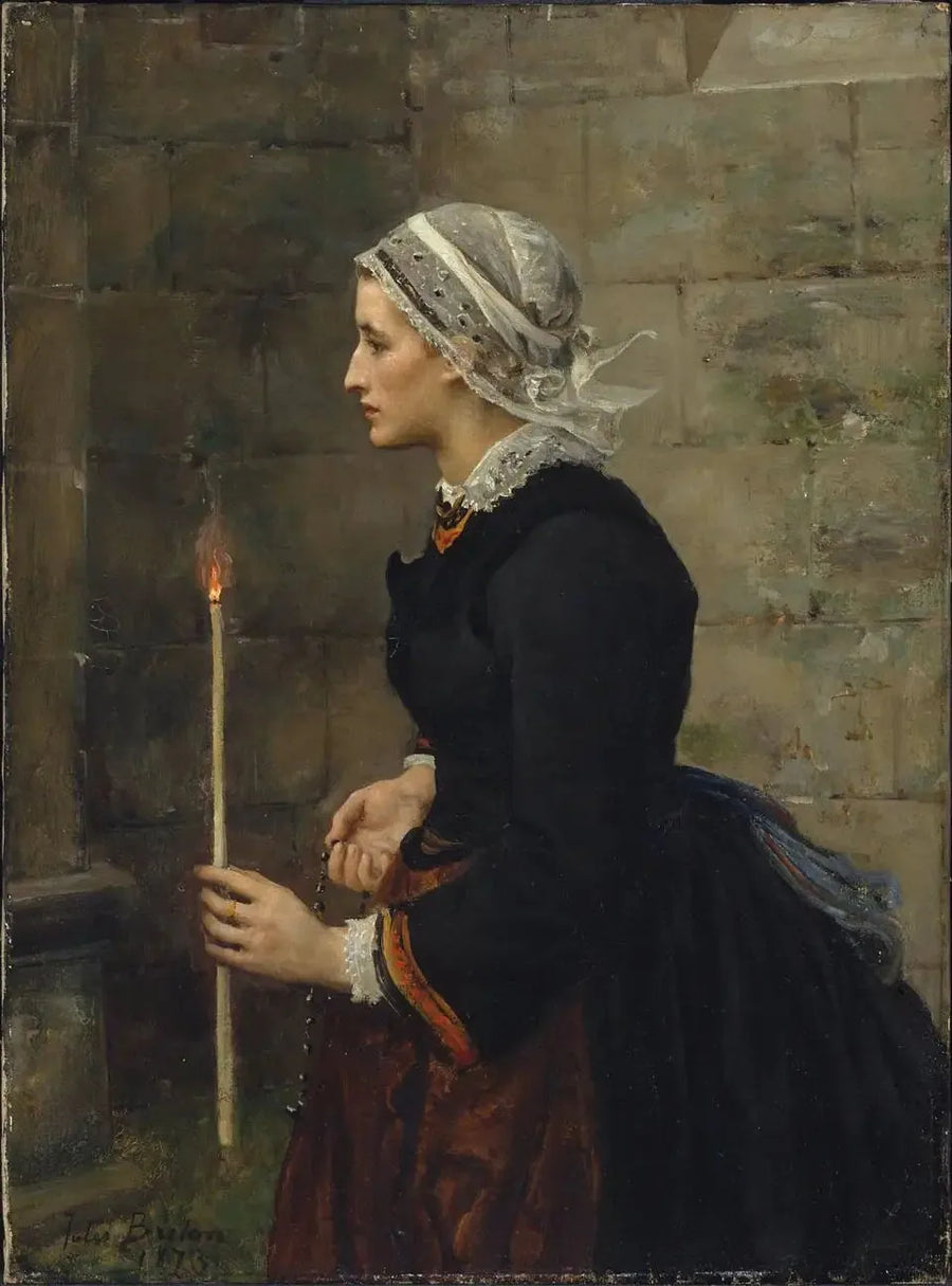 Frau mit einer feinen Kerze - Jules Breton