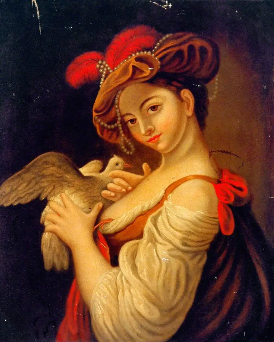 Femme avec une colombe - Louis Jean François Lagrenée image 1 reproduction artisanale de tableau