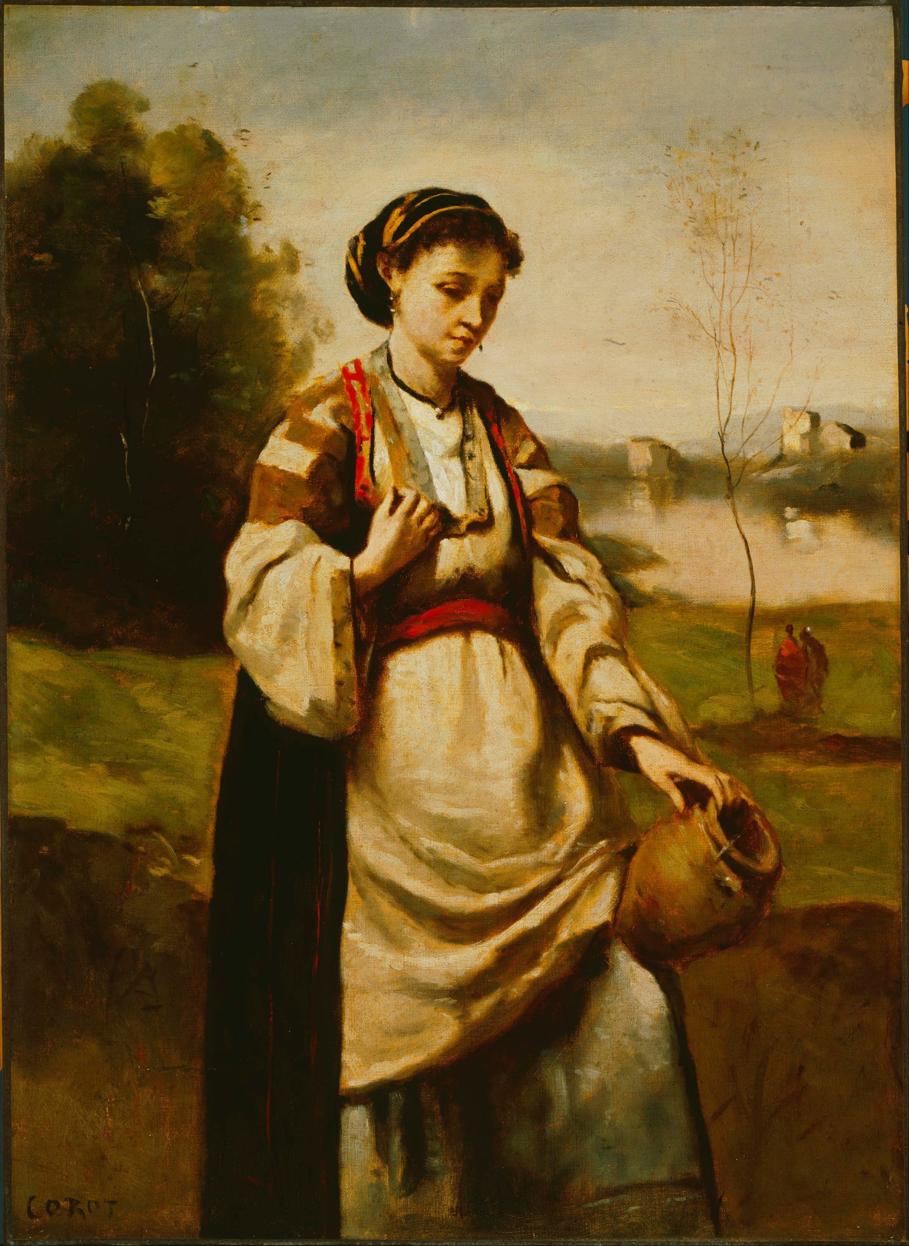 Frau mit einem Wasserkrug - Jean-Baptiste Camille Corot