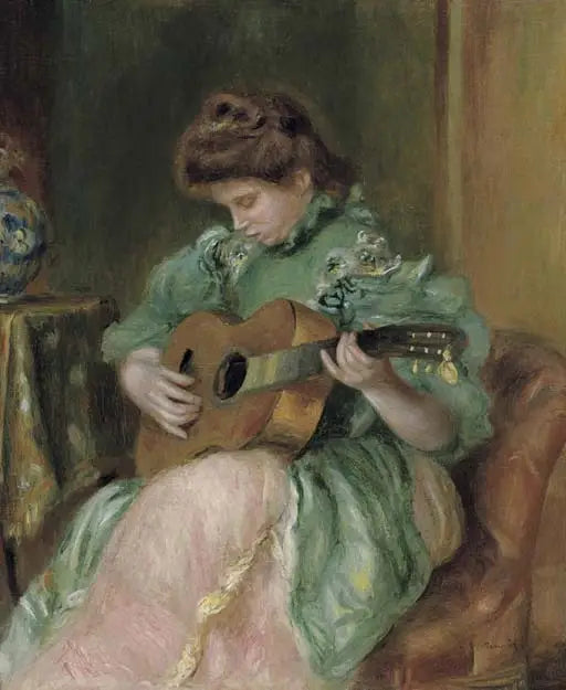 Frau mit einer Gitarre - Pierre-Auguste Renoir