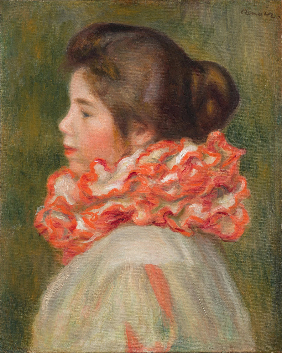 Frau mit rotem Kragen - Pierre-Auguste Renoir