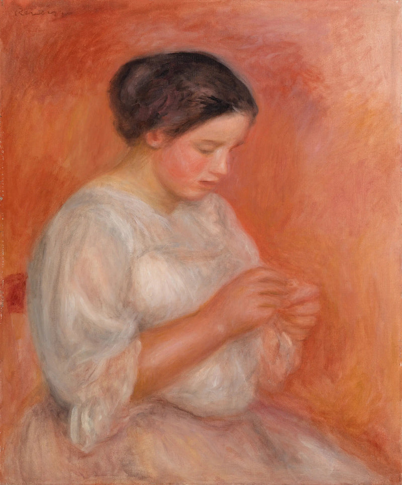 Frau beim Nähen - Pierre-Auguste Renoir