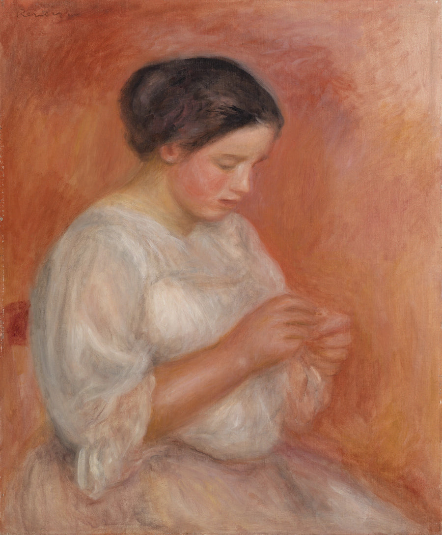 Frau beim Nähen - Pierre-Auguste Renoir