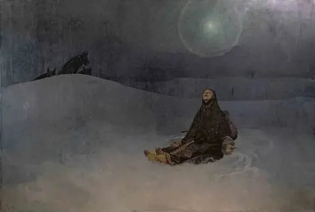 Frau in der Wüste - Alphonse Mucha
