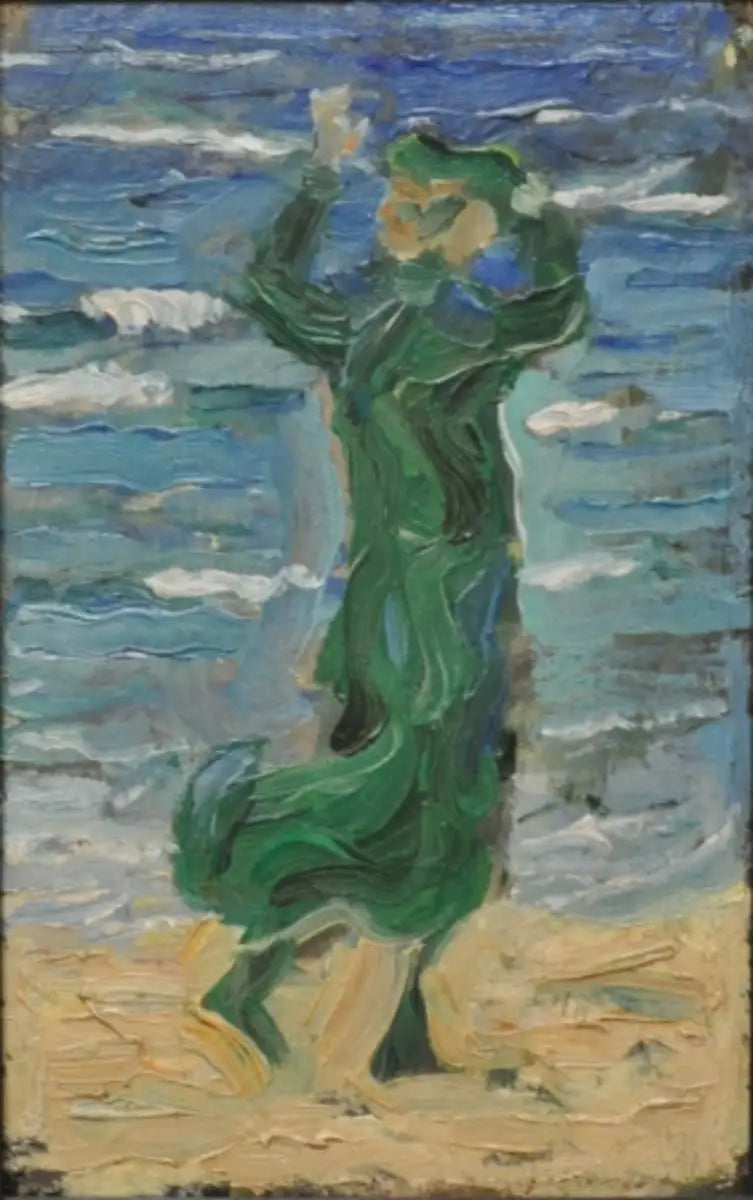 Frau im Wind am Meer - Franz Marc