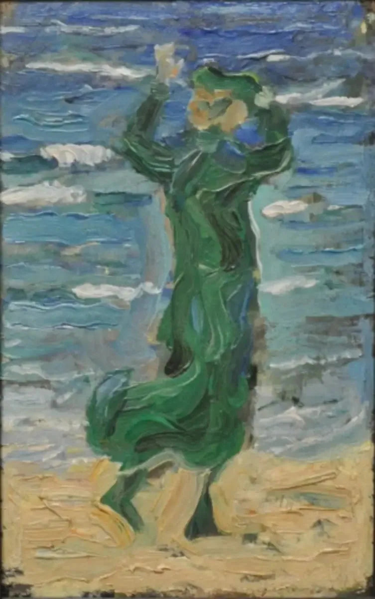 Frau im Wind am Meer - Franz Marc