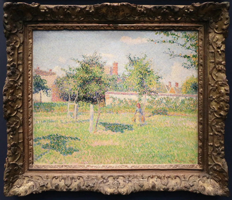 Frau in einem Garten, Frühlingssonne auf der Wiese in Éragny - Camille Pissarro