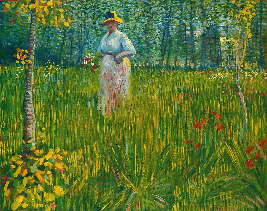 Frau in einem Garten - Vincent van Gogh