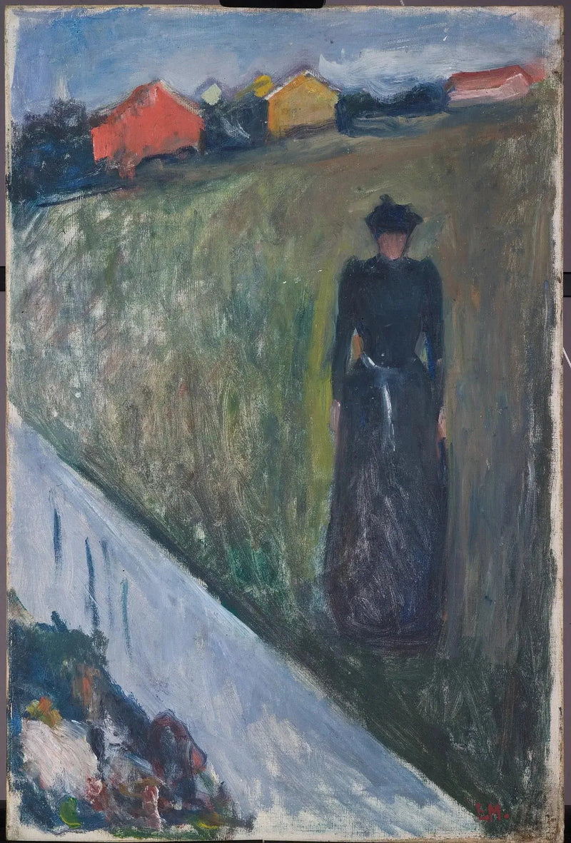 Frau in einer Abendlandschaft - Edvard Munch