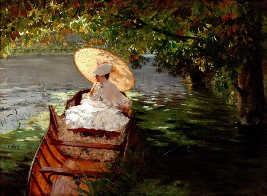 Frau in einem Boot - Giuseppe De Nittis