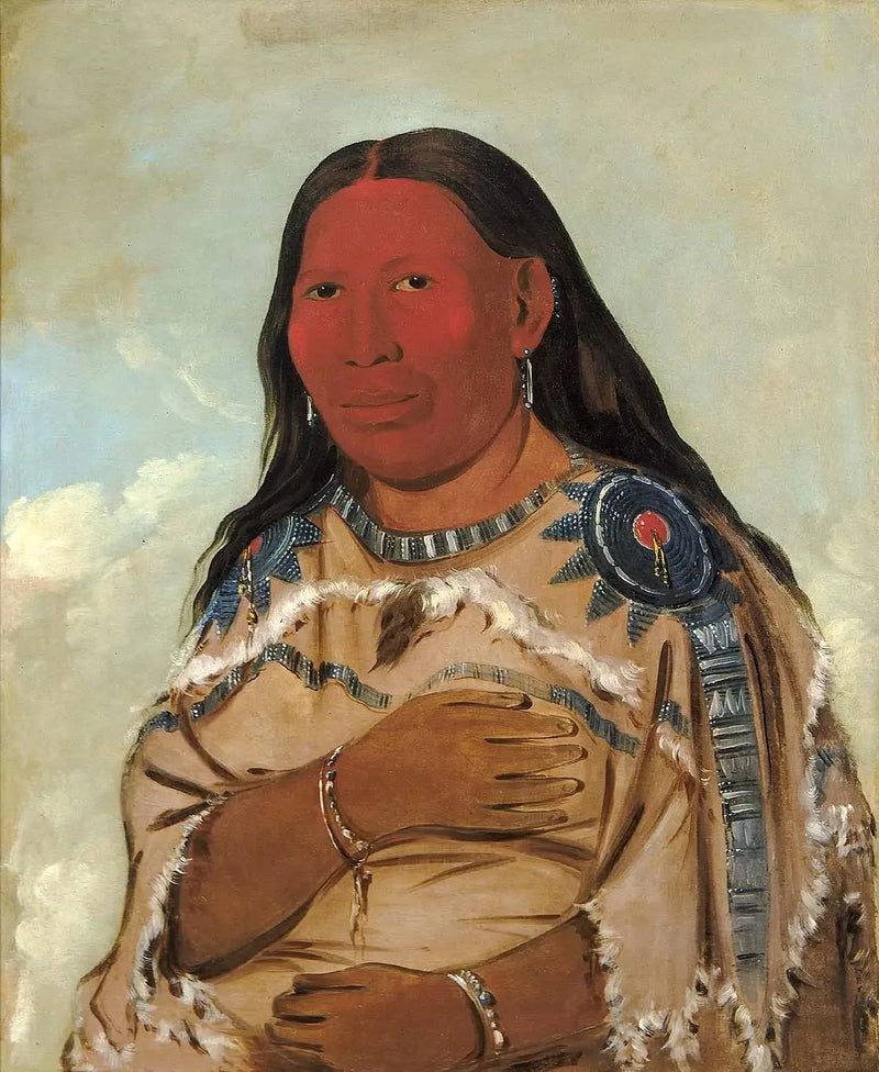 Frau mit zwei Raben - George Catlin
