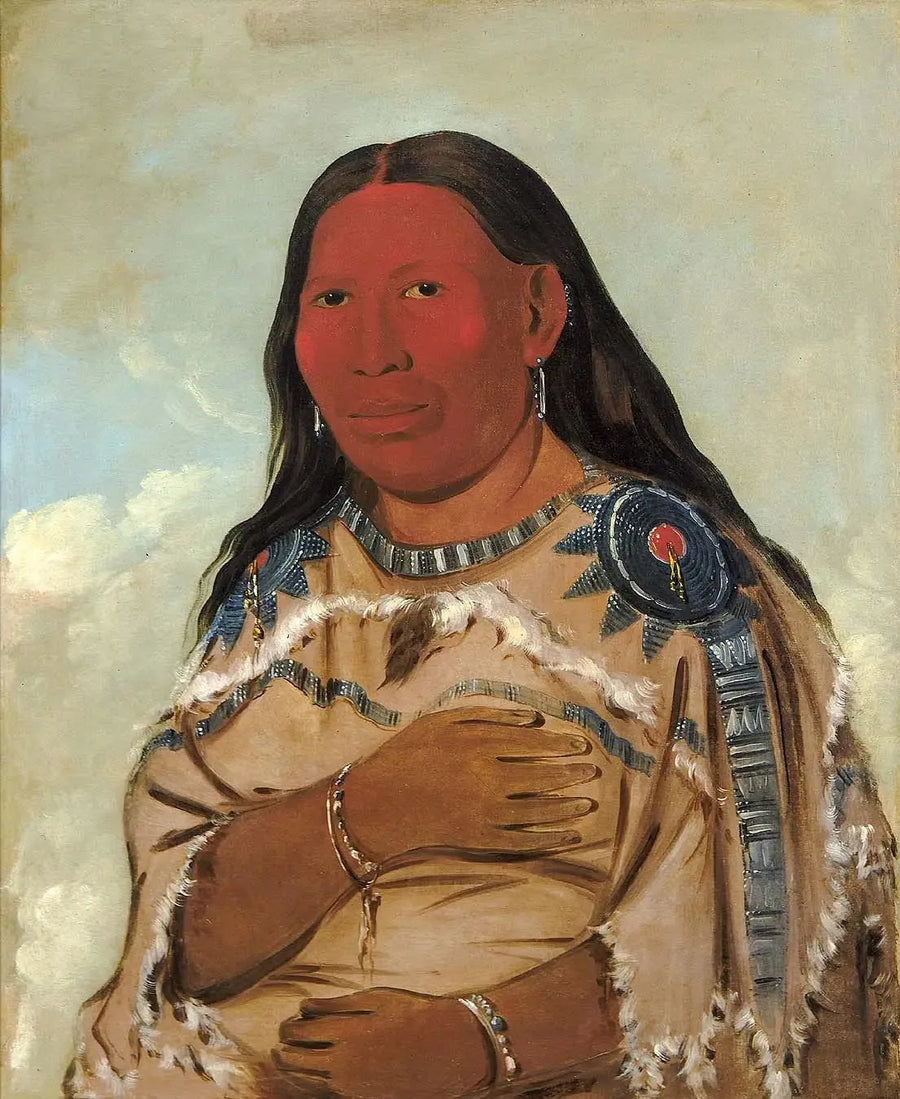 Frau mit zwei Raben - George Catlin