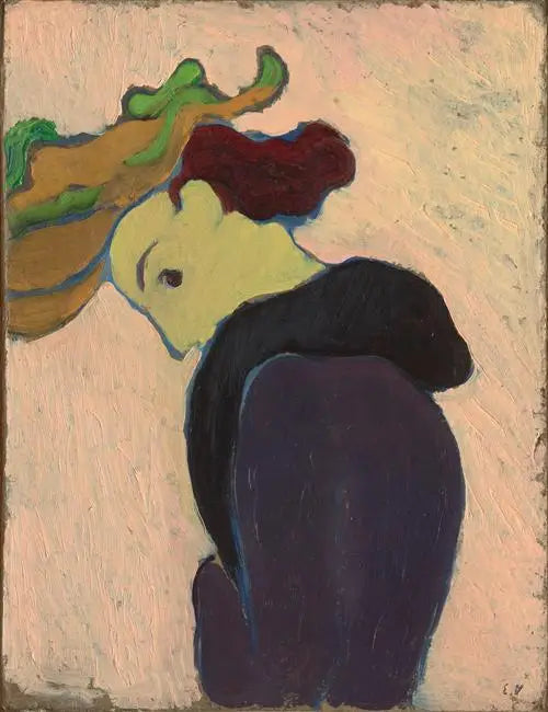 Frau im Profil mit grünem Hut - Édouard Vuillard
