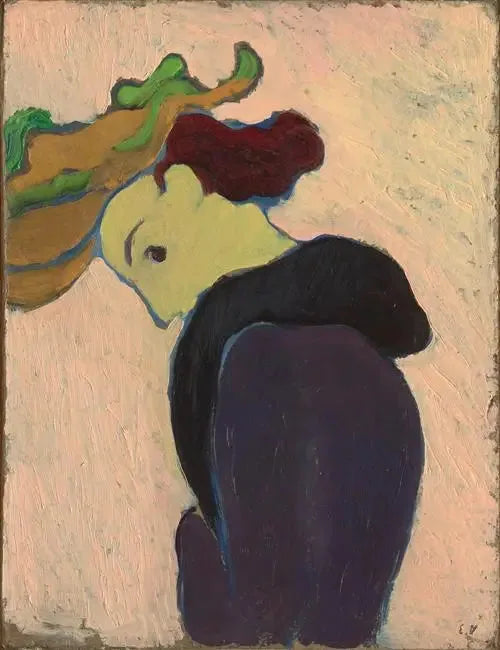 Frau im Profil mit grünem Hut - Édouard Vuillard