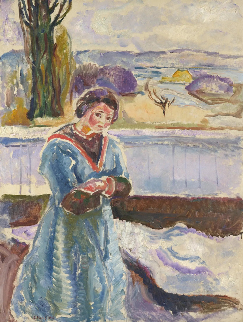Stehende Frau mit verschränkten Armen - Edvard Munch