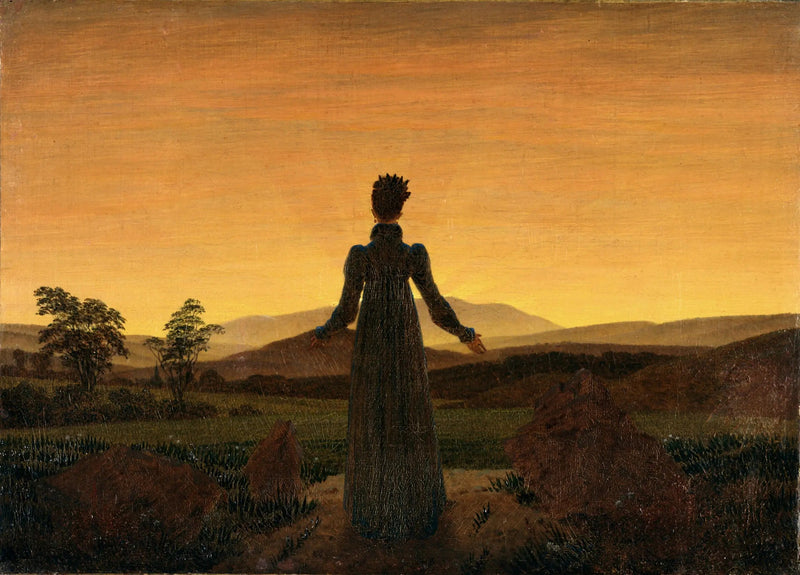Frau vor dem Sonnenuntergang - Caspar David Friedrich