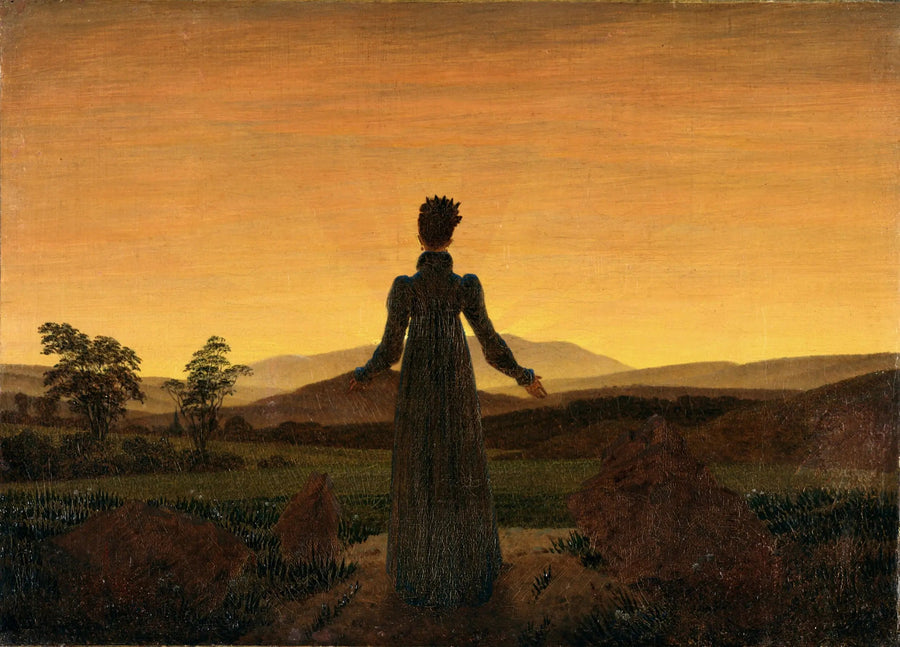 Frau vor dem Sonnenuntergang - Caspar David Friedrich