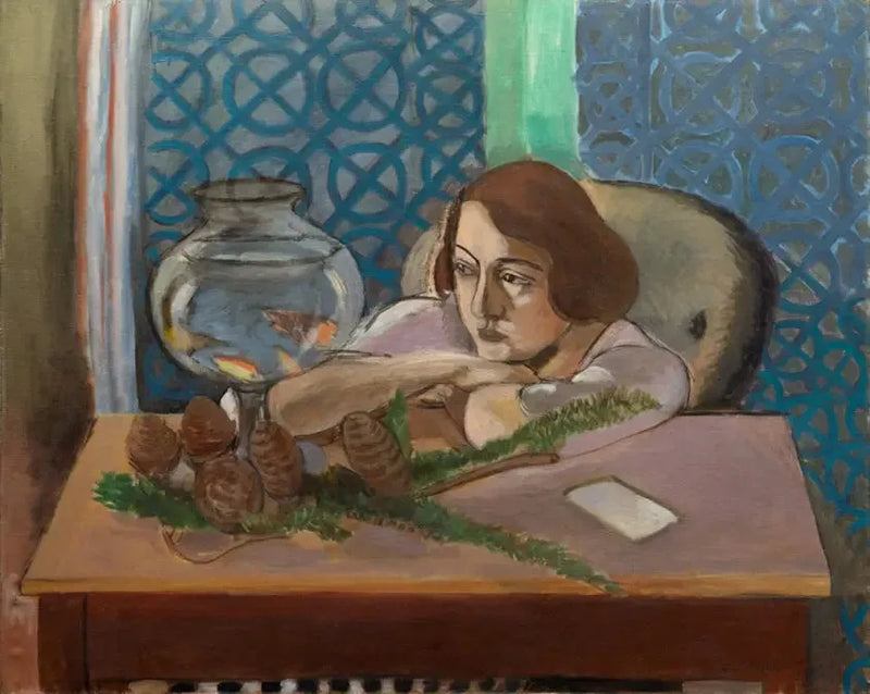 Frau vor einem Aquarium - Henri Matisse