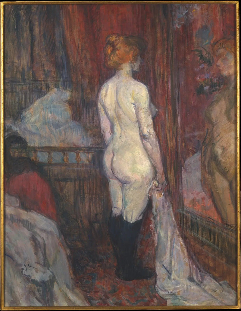 Frau vor einem Spiegel - Henri de Toulouse-Lautrec