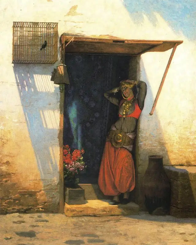 Frau aus Kairo an ihrer Tür - Jean-Léon Gérôme