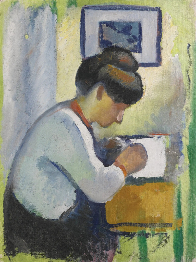 Frau beim Schreiben - August Macke