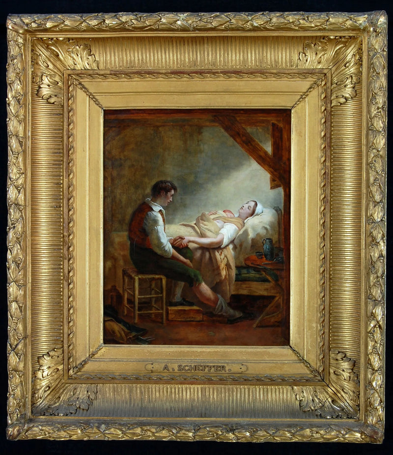 Frau auf dem Bett - Ary Scheffer