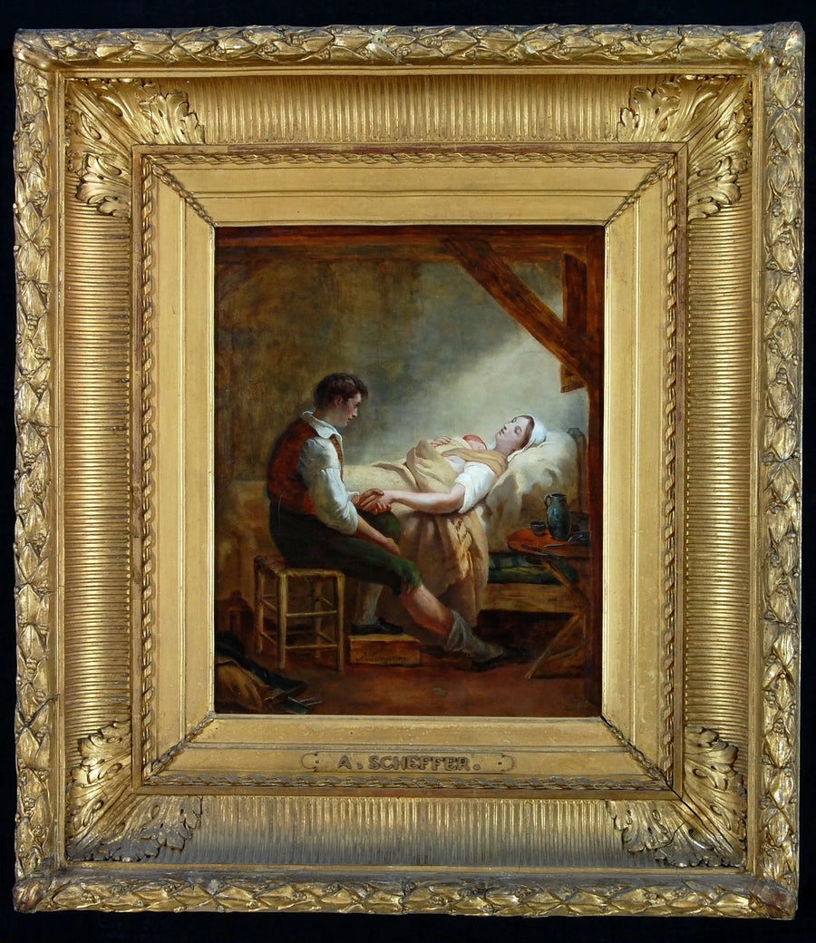 Frau auf dem Bett - Ary Scheffer