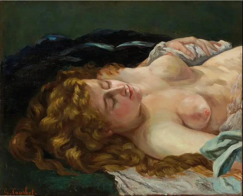 Schlafende Frau mit roten Haaren - Gustave Courbet