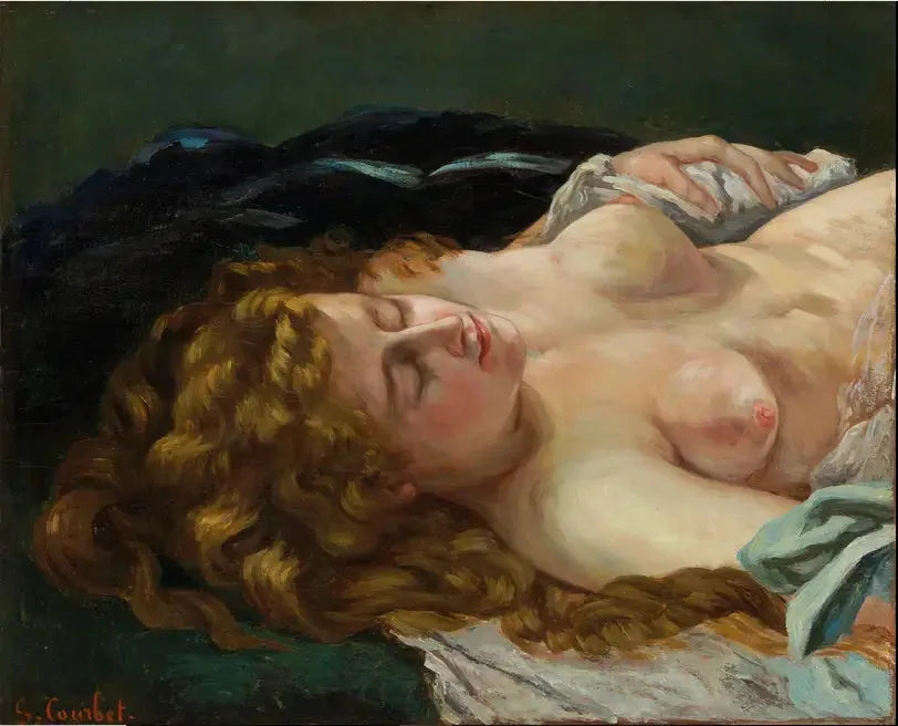 Schlafende Frau mit roten Haaren - Gustave Courbet