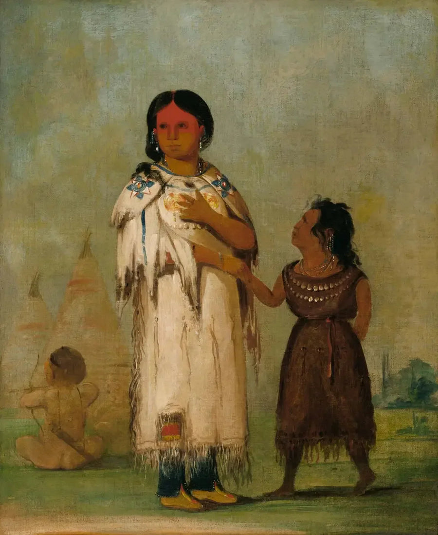 Frau und Kind Assiniboine - George Catlin