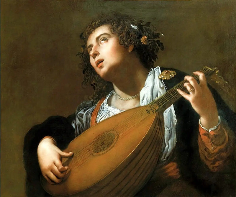 Frau spielt Laute - Artemisia Gentileschi